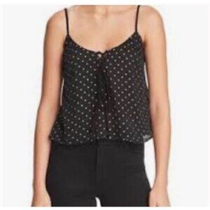 The East Order XS Black With Silver Star Print Cropped Cami NWT